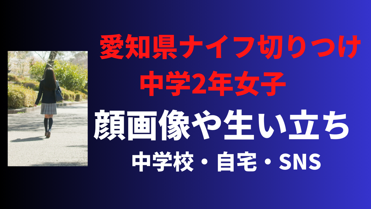 【顔画像】愛知県ナイフ切りつけ中学2年女子の名前や生い立ち！facebookなどSNSはある？